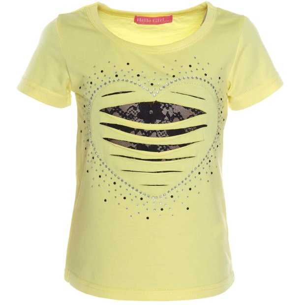 Mädchen T-Shirt Kurzarm Gelb 104