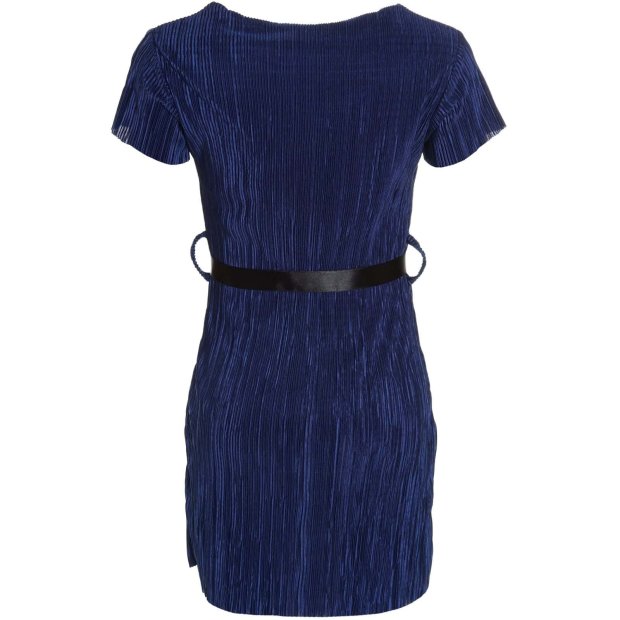 Elegantes Mädchen Sommer Kleid mit Schleife Blau 164