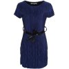 Elegantes Mädchen Sommer Kleid mit Schleife Blau 116