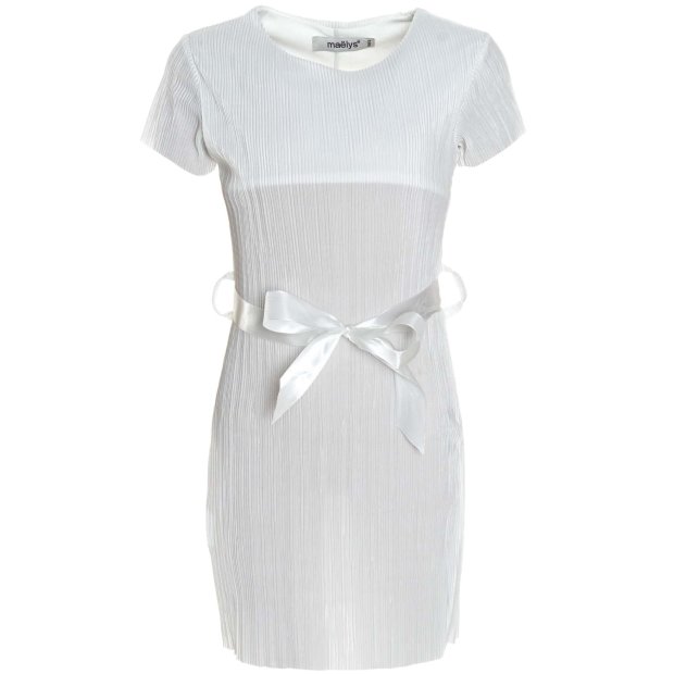 Elegantes Mädchen Sommer Kleid mit Schleife Weiß 128