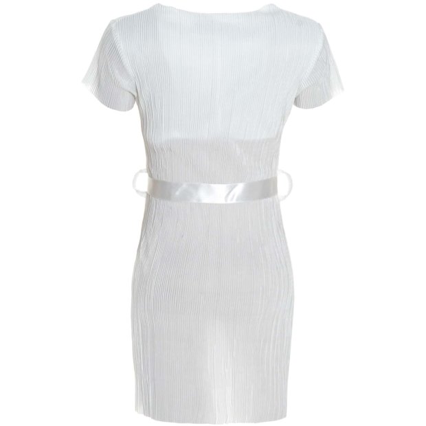 Elegantes Mädchen Sommer Kleid mit Schleife Weiß 140