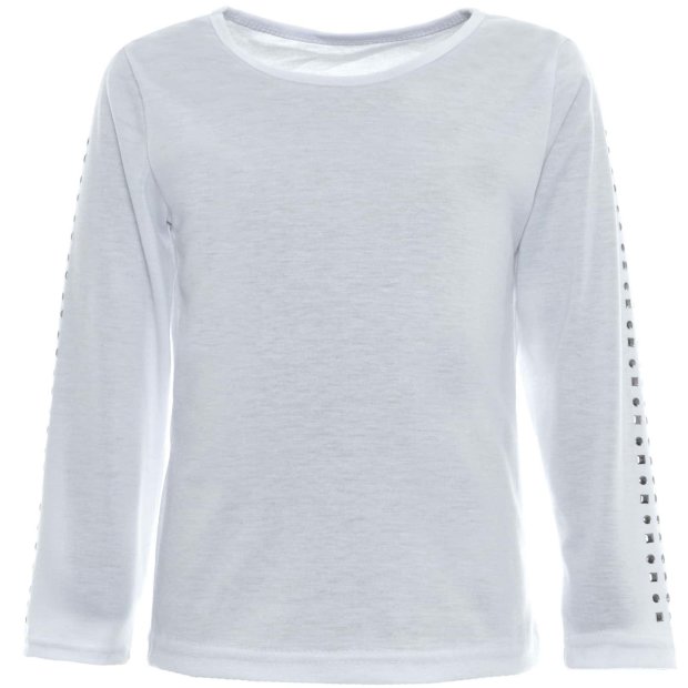 Mädchen Langarm Shirt mit Applikation Weiß 116