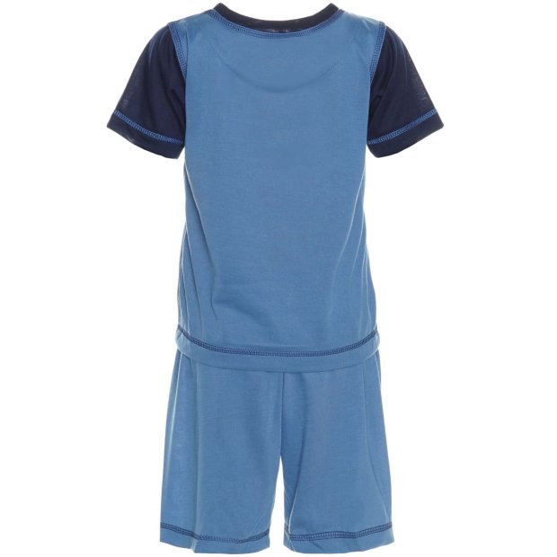 Jungen Schlafanzug Pyjama Blau 128