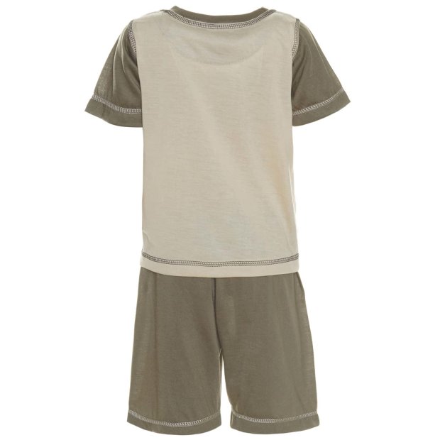 Jungen Schlafanzug Pyjama Braun 128