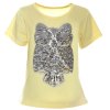 Mädchen Wende Pailletten T-Shirt mit tollem Motiv Gelb 122