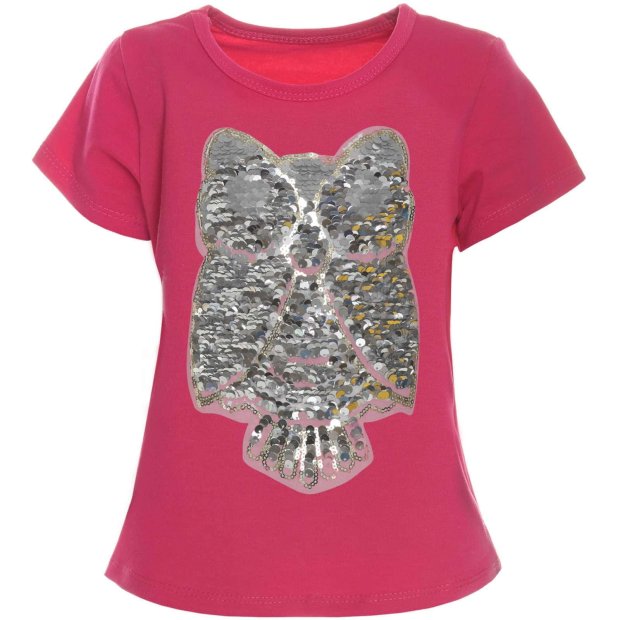 Mädchen Wende Pailletten T-Shirt mit tollem Motiv Pink 104
