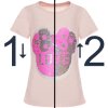 Mädchen Wende Pailletten T-Shirt mit tollem Motiv Rosa 128