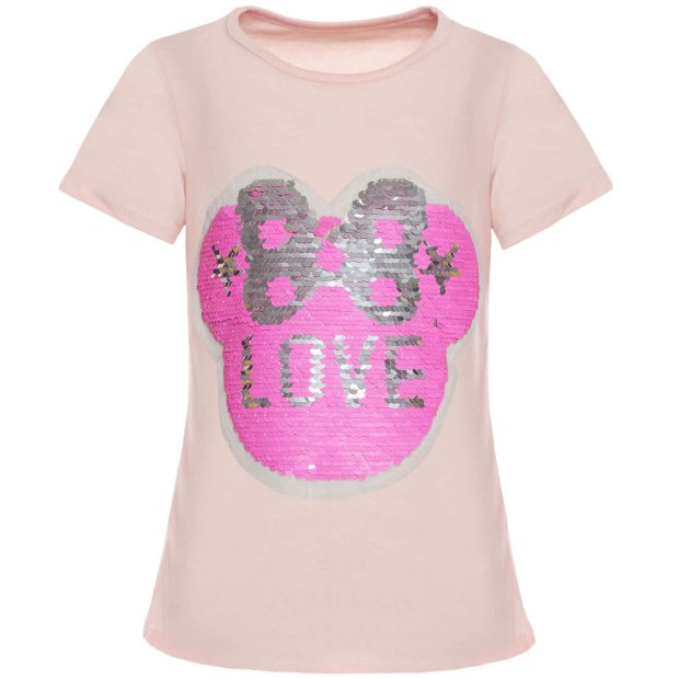 Mädchen Wende Pailletten T-Shirt mit tollem Motiv Rosa 152