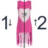 Mädchen Kleid mit Franzen und Wende Pailletten Pink 104