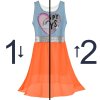 Mädchen Kleid mit schwingenden Rockteil und Wende Pailletten Orange 116