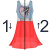 Mädchen Kleid mit schwingenden Rockteil und Wende Pailletten Rot 104