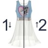 Mädchen Kleid mit schwingenden Rockteil und Wende Pailletten Weiß 104