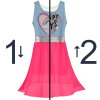 Mädchen Kleid mit schwingenden Rockteil und Wende Pailletten Pink 104