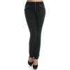 Damen Hose mit hohem stretch Anteil und Nieten am Bund Grau XL