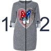 Mädchen Wende Pailletten Longshirt mit tollen Herz-Motiv Grau 116
