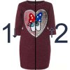 Mädchen Wende Pailletten Longshirt mit tollen Herz-Motiv Bordeaux 116
