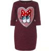 Mädchen Wende Pailletten Longshirt mit tollen Herz-Motiv Bordeaux 116