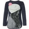 Mädchen Langarm Shirt Pullover mit Motiv als Mütze