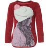 Mädchen Langarm Shirt Pullover mit Motiv als Mütze Rot 116
