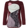 Mädchen Langarm Shirt Pullover mit Motiv als Mütze Bordeaux 116