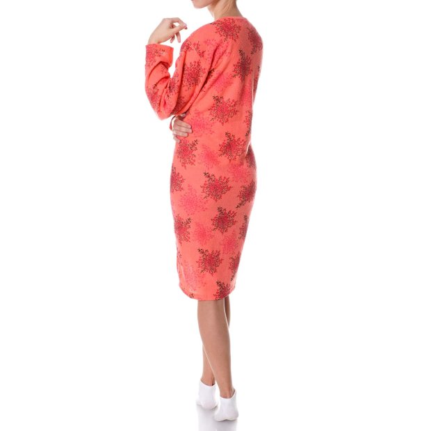 Damen Nachthemd Negligee aus Frotee Stoff Rot M