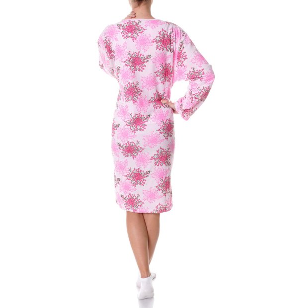 Damen Nachthemd Negligee aus Frotee Stoff Rosa M
