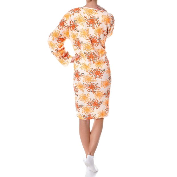 Damen Nachthemd Negligee aus Frotee Stoff Orange L