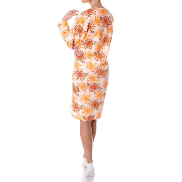 Damen Nachthemd Negligee aus Frotee Stoff Orange L