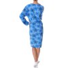 Damen Nachthemd Negligee aus Frotee Stoff Blau XL