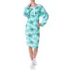 Damen Nachthemd Negligee aus Frotee Stoff Grün XL