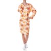 Damen Nachthemd Negligee aus Frotee Stoff Orange XL