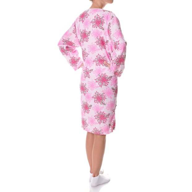 Damen Nachthemd Negligee aus Frotee Stoff Rosa 2XL