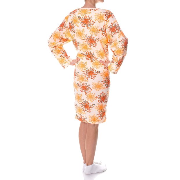 Damen Nachthemd Negligee aus Frotee Stoff Orange 3XL
