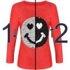 Mädchen Wende Pailletten Langarmshirt mit süßem Motiv Rot 152