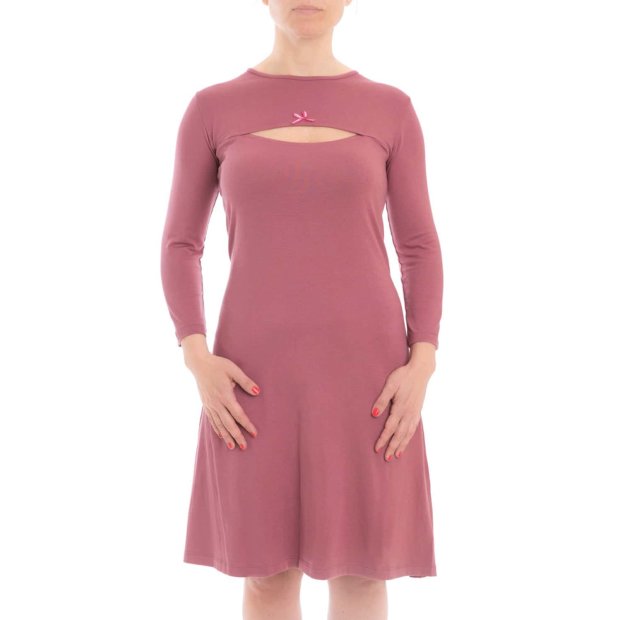 Damen stilbewusstes cleveres Still Hemd Kleid2 Pink S