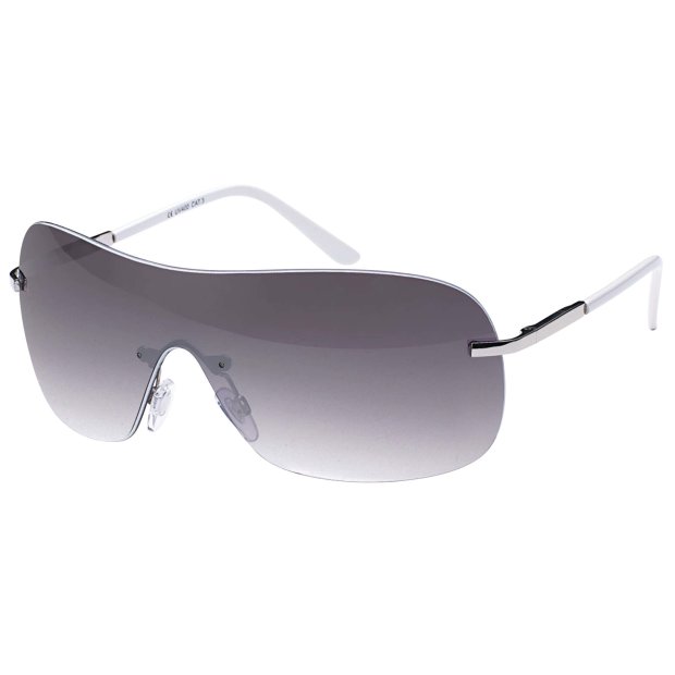 Damen Monoscheiben Sonnenbrille Weiß/Violett