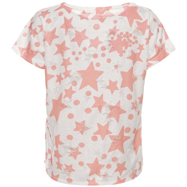Mädchen T-Shirt Kurzarm mit Muster Druck Lachs 128