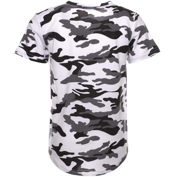 Jungen T-Shirt Kurzarm in Camouflage Optik Weiß 104