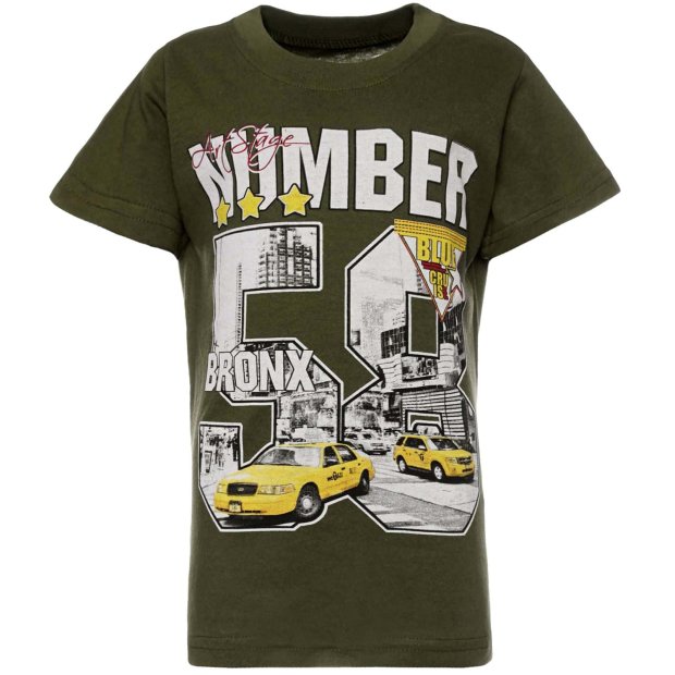 Jungen T-Shirt Kurzarm mit modernen Motivdruck Grün 92