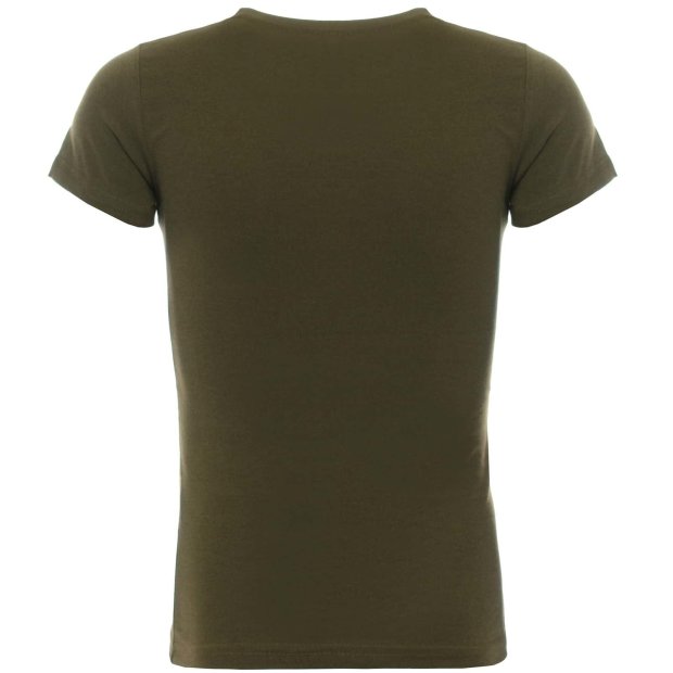 Jungen T-Shirt mit coolem Wende Pailletten Olivegrün 116