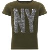 Jungen Wende Pailletten T-Shirt mit tollen Motiv Olivegrün 104