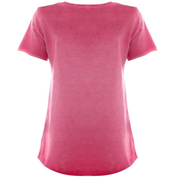 Mädchen T-Shirt mit Motiv Druck und Kunstperlen Rosa 104