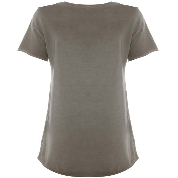 Mädchen T-Shirt mit Motiv Druck und Kunstperlen Grau 128