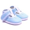 Baby Krabbel Schuhe mit Klettverschluss Hellblau 9cm / EU16