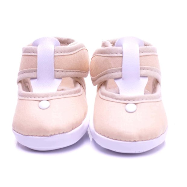 Baby Krabbel Schuhe mit Klettverschluss Beige 9cm / EU16