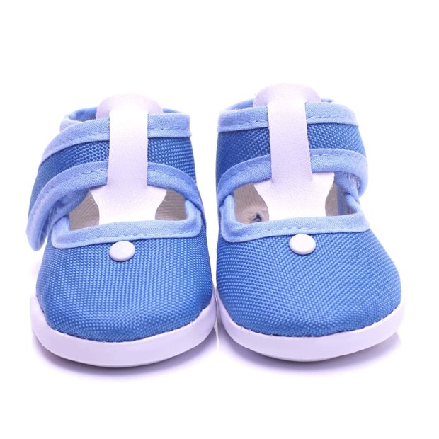 Baby Krabbel Schuhe mit Klettverschluss Blau 9cm / EU16