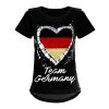 Mädchen Wende Pailletten Deutschland T Shirt mit Herz WM 2018