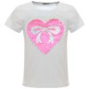 Mädchen Wende Pailletten T-Shirt mit einem Herz-Motiv Weiß 98