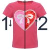 Mädchen Wende Pailletten T-Shirt mit einem Herz-Motiv Pink 98
