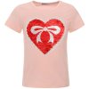 Mädchen Wende Pailletten T-Shirt mit einem Herz-Motiv Lachs 122